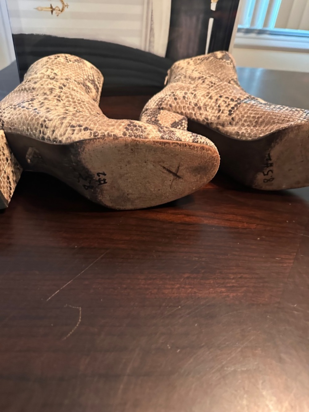 Free People Tan and Brown Snakeskin Ankle Boots - Picture 9 of 12